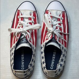 Converse CTAS Ox White Red Blue M7.5/W9.5 USA Stars Stripes 4th Of July Patriot